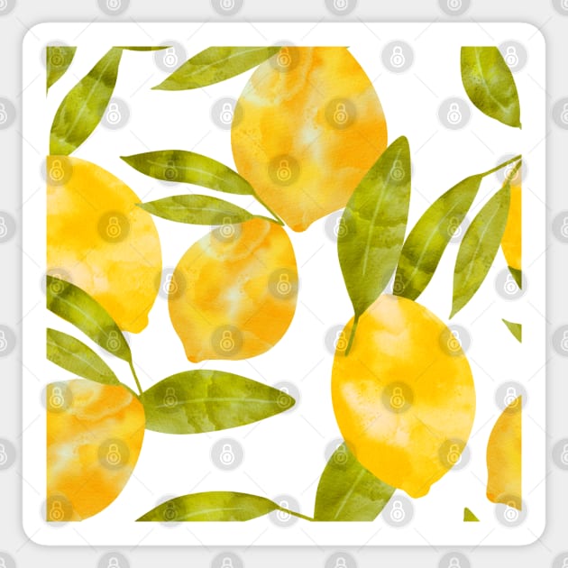 Watercolor Lemons Sticker by MutchiDesign